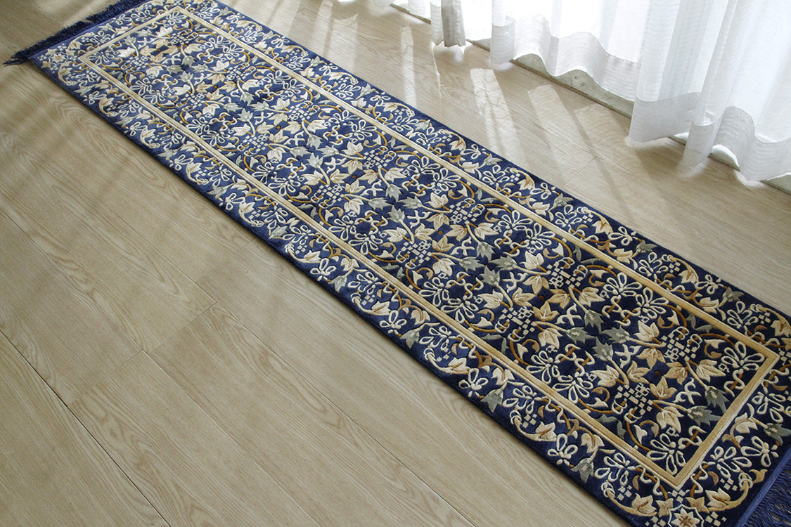 シルク緞通玄関マット 120Line Premium CLZ6798B 46×183cm