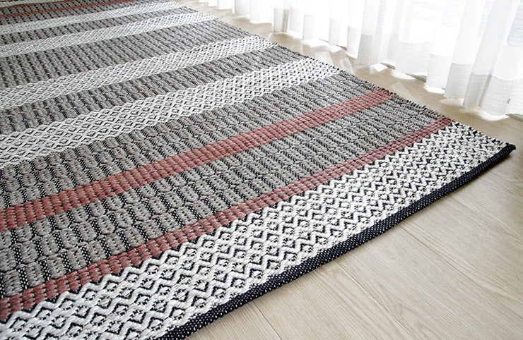 展示品処分！ウール混 スタイリッシュラグ 200×250cm ピンク