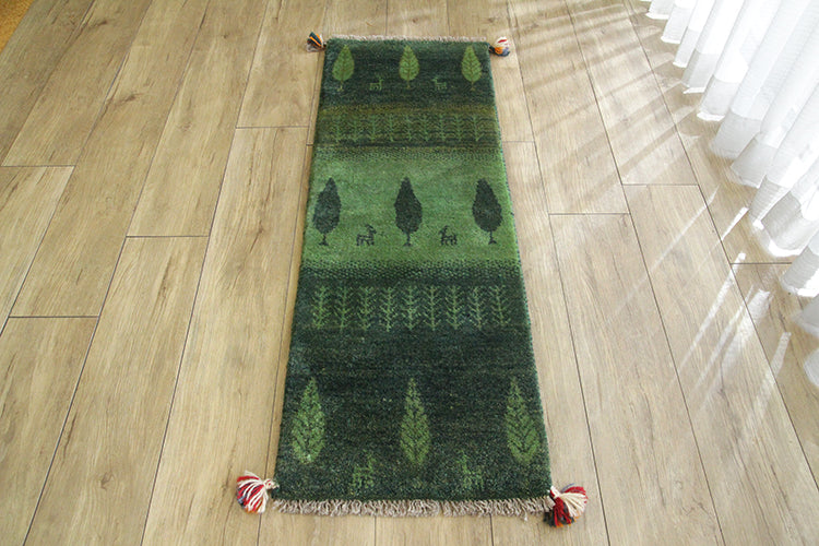 ペルシャ ギャッペ ランナー #24898　生命の樹と高原 123×43cm