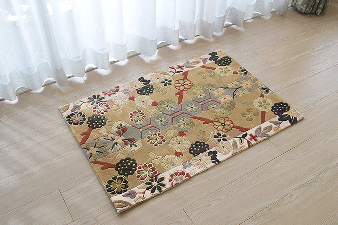 ウール＆シルク緞通 150Line Premium　＃QHM21　61×91cm