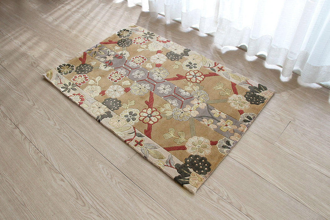 ウール＆シルク緞通 150Line Premium　＃QHM21　61×91cm