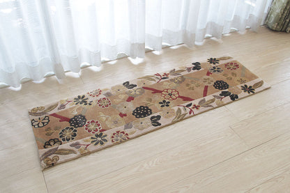 ウール＆シルク緞通 150Line Premium ＃QHM21　38×122cm