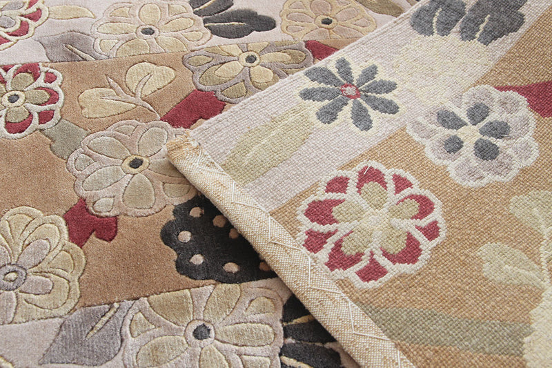 ウール＆シルク緞通 150Line Premium ＃QHM21　38×122cm 　裏面