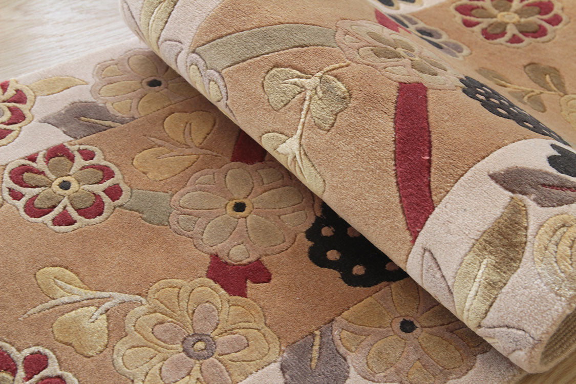 ウール＆シルク緞通 150Line Premium ＃QHM21　38×122cm 拡大画像