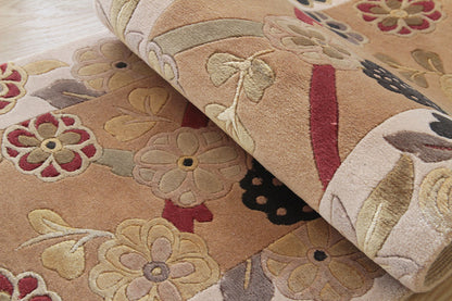 ウール＆シルク緞通 150Line Premium ＃QHM21　38×122cm 拡大画像