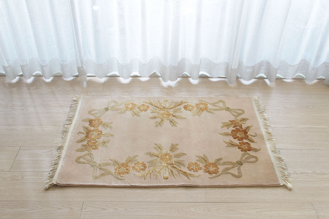 ウール＆シルク緞通 150Line Premium　＃237880　61×91cm  ｓｙ正面