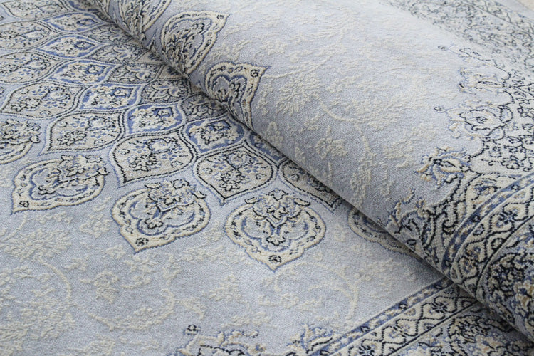 エリート Elite　ベルギー製モケット織りラグ　135×195cm ブルー