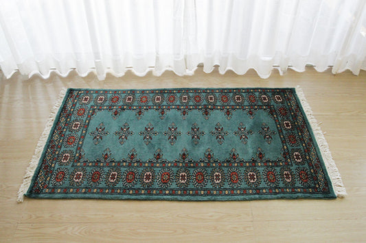パキスタン段通玄関マット P69-5430 72×128cm　バタフライ柄