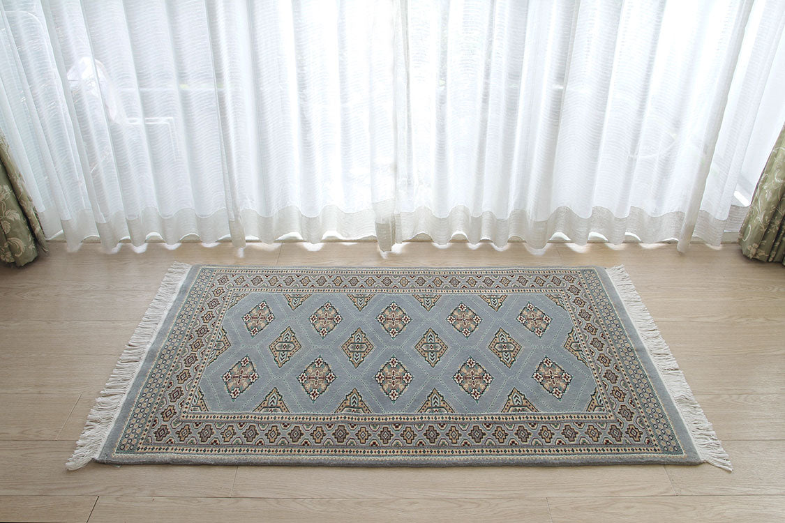 パキスタン段通玄関マット 12×24 PKS27-9956　75×120cm 正面