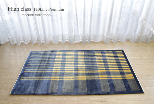 シルク緞通玄関マット 120Line Premium 光彩 ＃0913 69×122cm