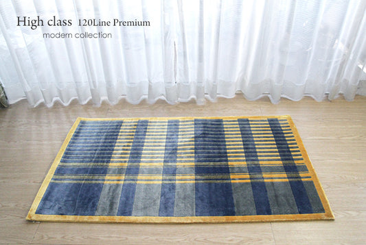 シルク緞通玄関マット 120Line Premium 光彩 ＃0914 69×122cm
