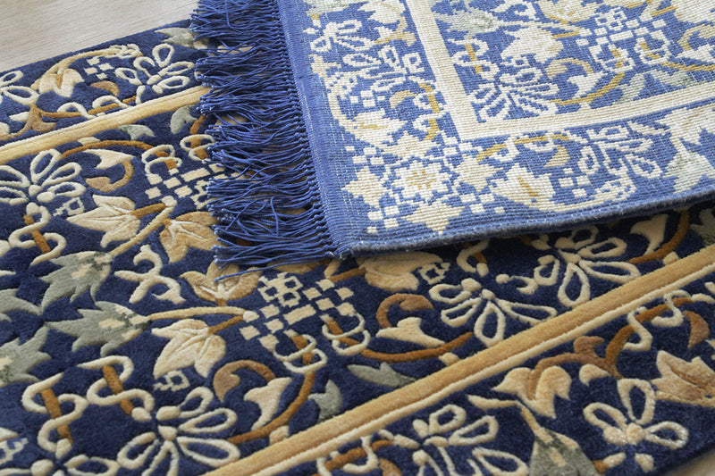 シルク緞通玄関マット 120Line Premium CLZ6798B 46×183cm　裏面