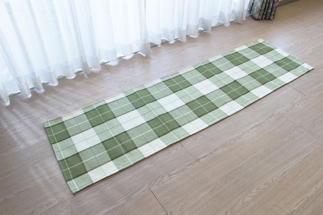 ブロック チェック柄 キッチンマット 50×180cm