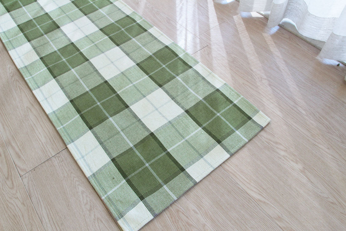 ブロック チェック柄 キッチンマット 50×180cm