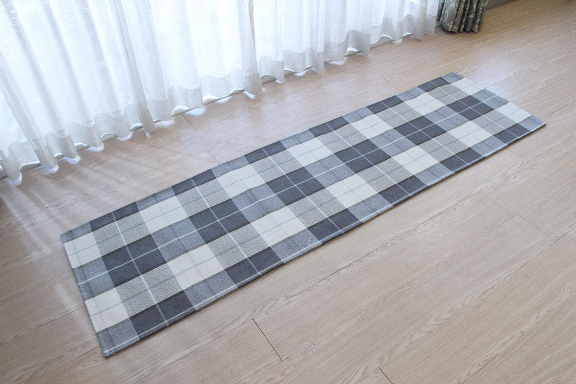 ブロック チェック柄 キッチンマット 50×180cm