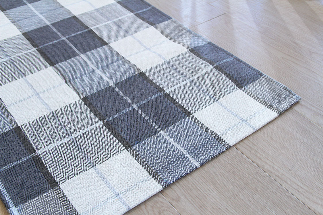 ブロック チェック柄 キッチンマット 50×180cm