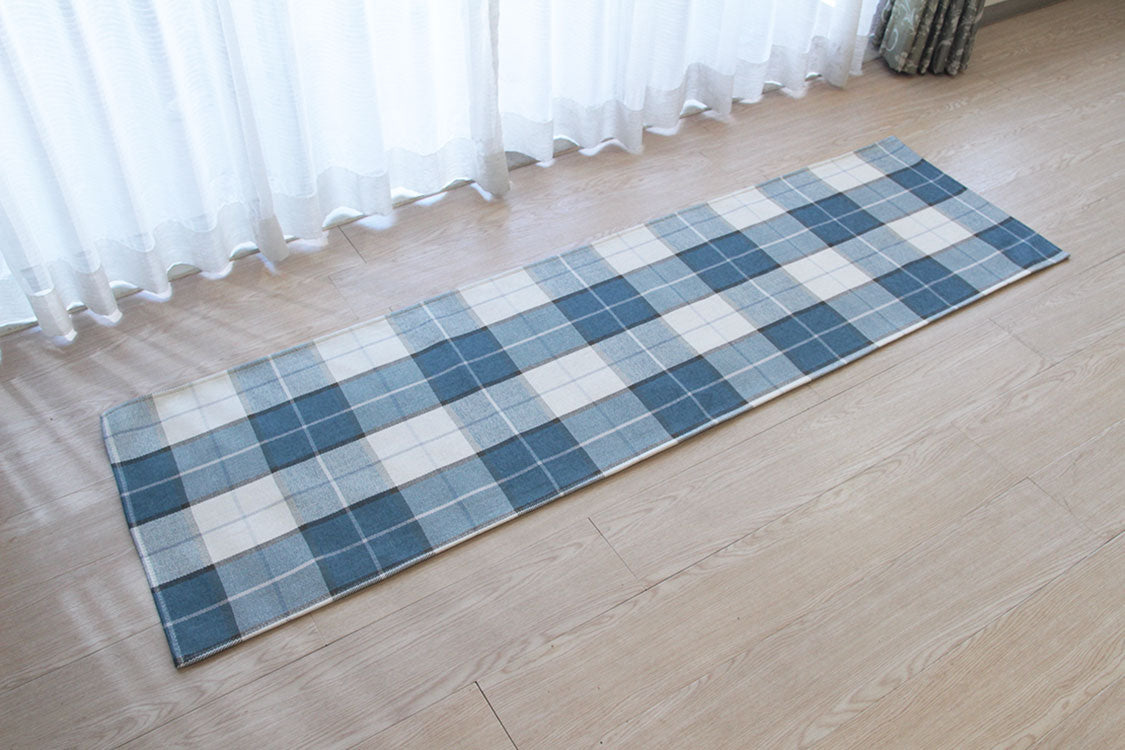 ブロック チェック柄 キッチンマット 50×180cm