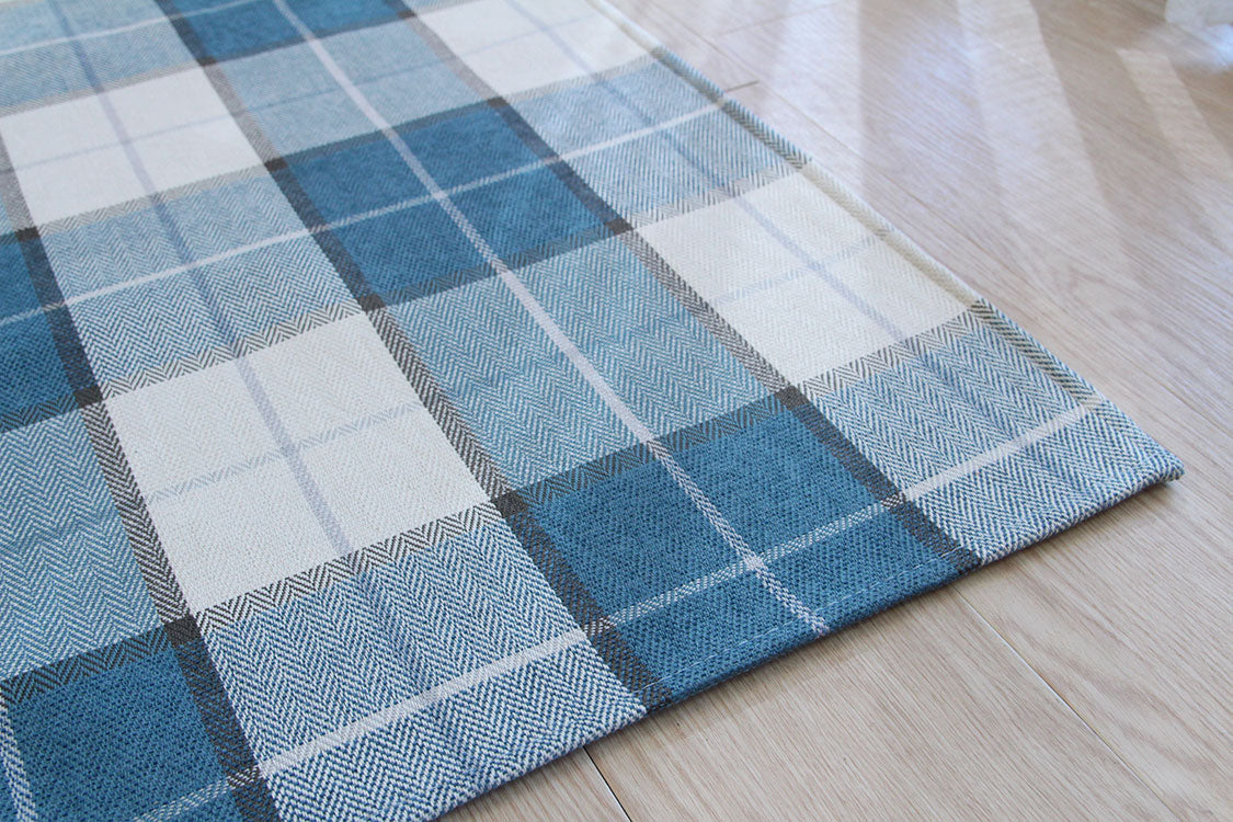 ブロック チェック柄 キッチンマット 50×180cm