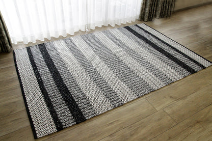展示品処分！ウール混 スタイリッシュラグ グレー 140×200cm