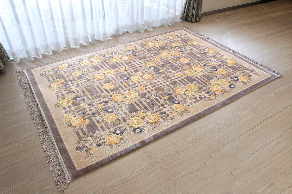 シルク緞通ラグ 120Line Premium LZC-6994　137×198cm