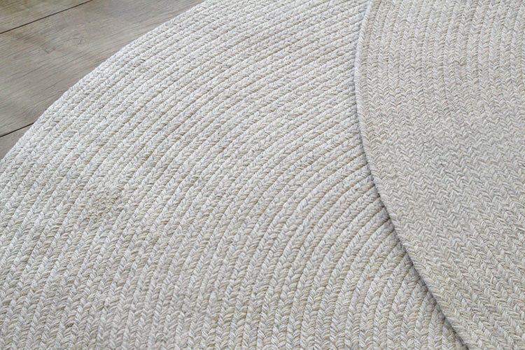 ヘリンボンテイスト コットンラグ　130×180cm楕円形