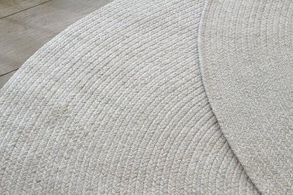 ヘリンボンテイスト コットンラグ　130×180cm楕円形