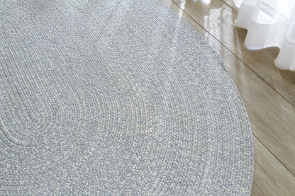 ヘリンボンテイスト コットンラグ　130×180cm楕円形