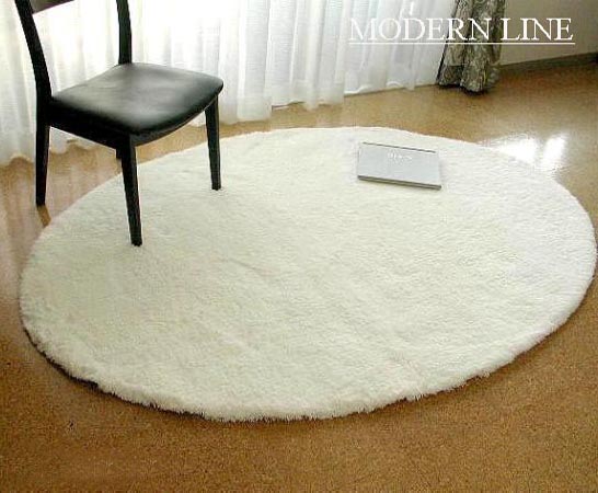 カジュアルラインシャギーラグ　楕円形　円形　casual line shaggy rug