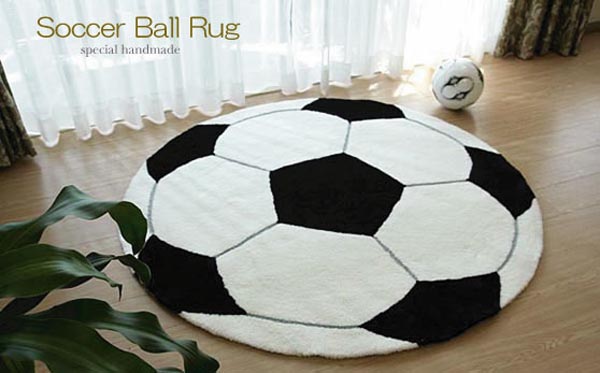 サッカーボールラグ Soccer Ball Rug | ラグマット・玄関マットの通販 