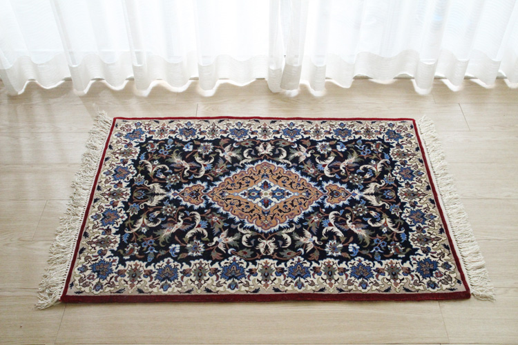 クム産 手織り ペルシャ絨毯 シルク