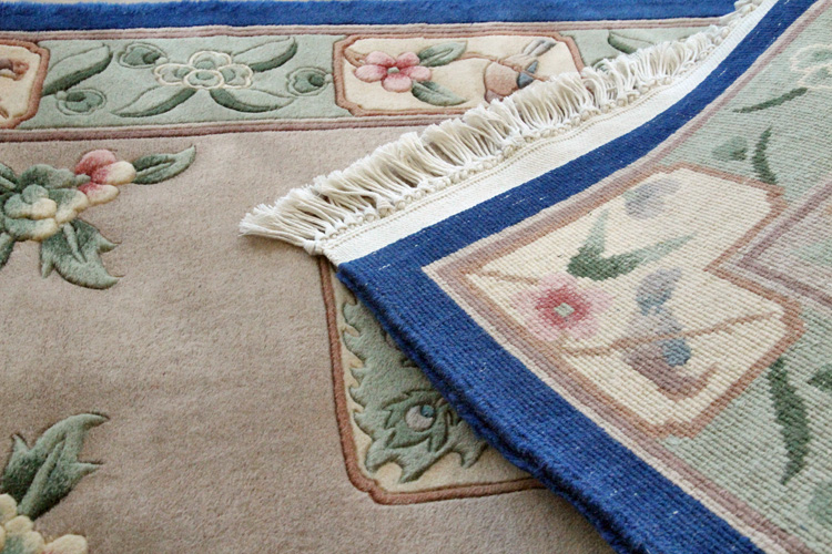 四季花鳥　高級手織りウール緞通　61×91cm
