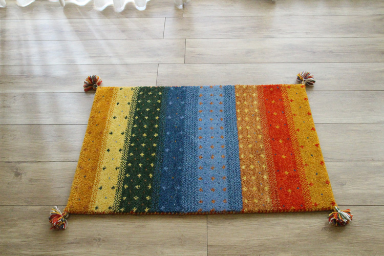 ギャッペ インド製 手織り玄関マット  #AC-0128