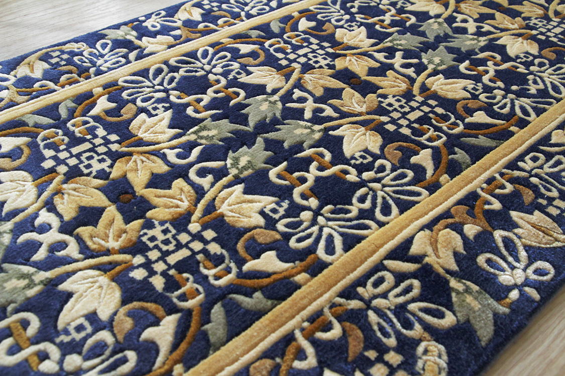 シルク緞通玄関マット 120Line Premium CLZ6798B 46×183cm