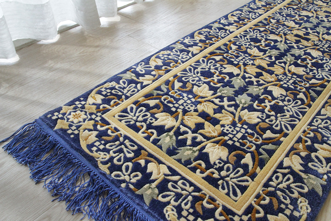 シルク緞通玄関マット 120Line Premium CLZ6798B 46×183cm