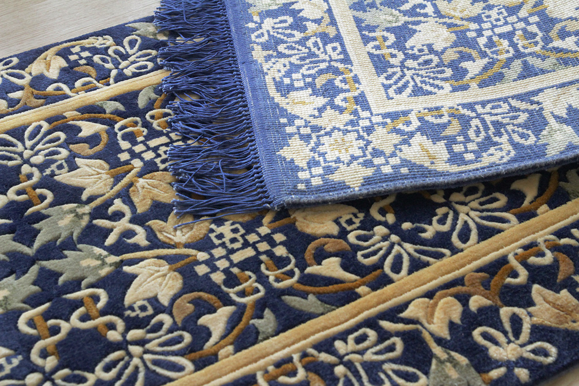 シルク緞通玄関マット 120Line Premium CLZ6798B 46×183cm