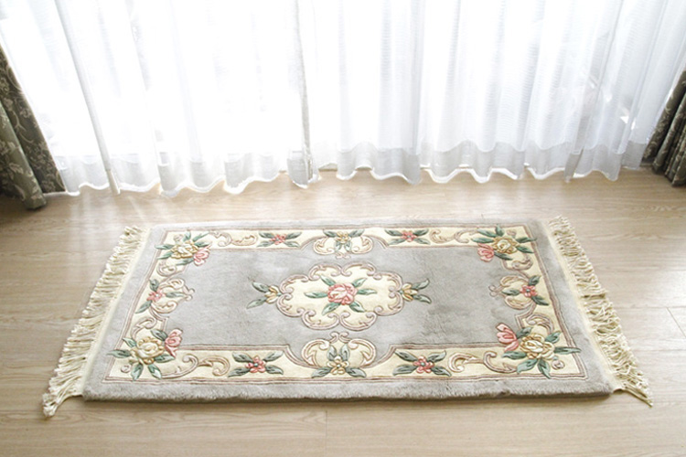 天津緞通 上質のウールを使用した手織り絨毯 ＃315 69×122cm ライト