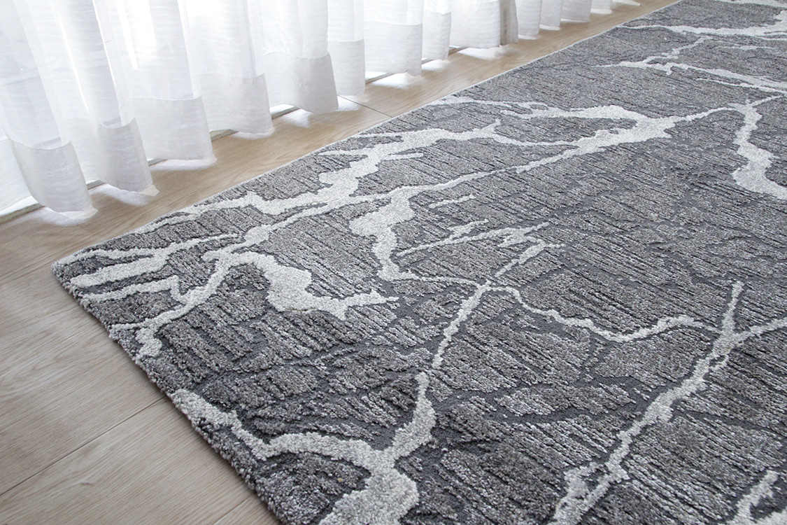 ビアンコ Bianco　アートデザインラグ　グレー