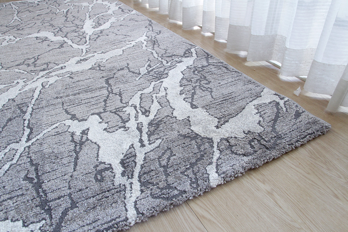 ビアンコ Bianco　アートデザインラグ　グレー