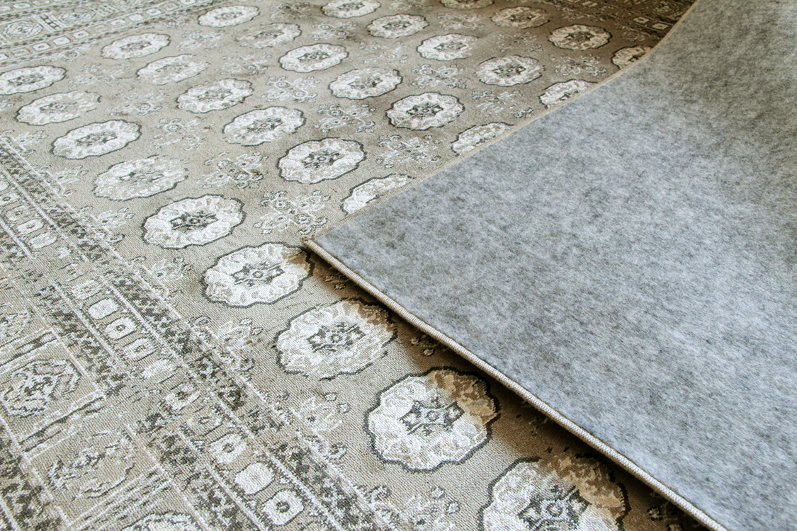 ブハラ Bukhara ベルギー製 モケット織りラグ　カーキ