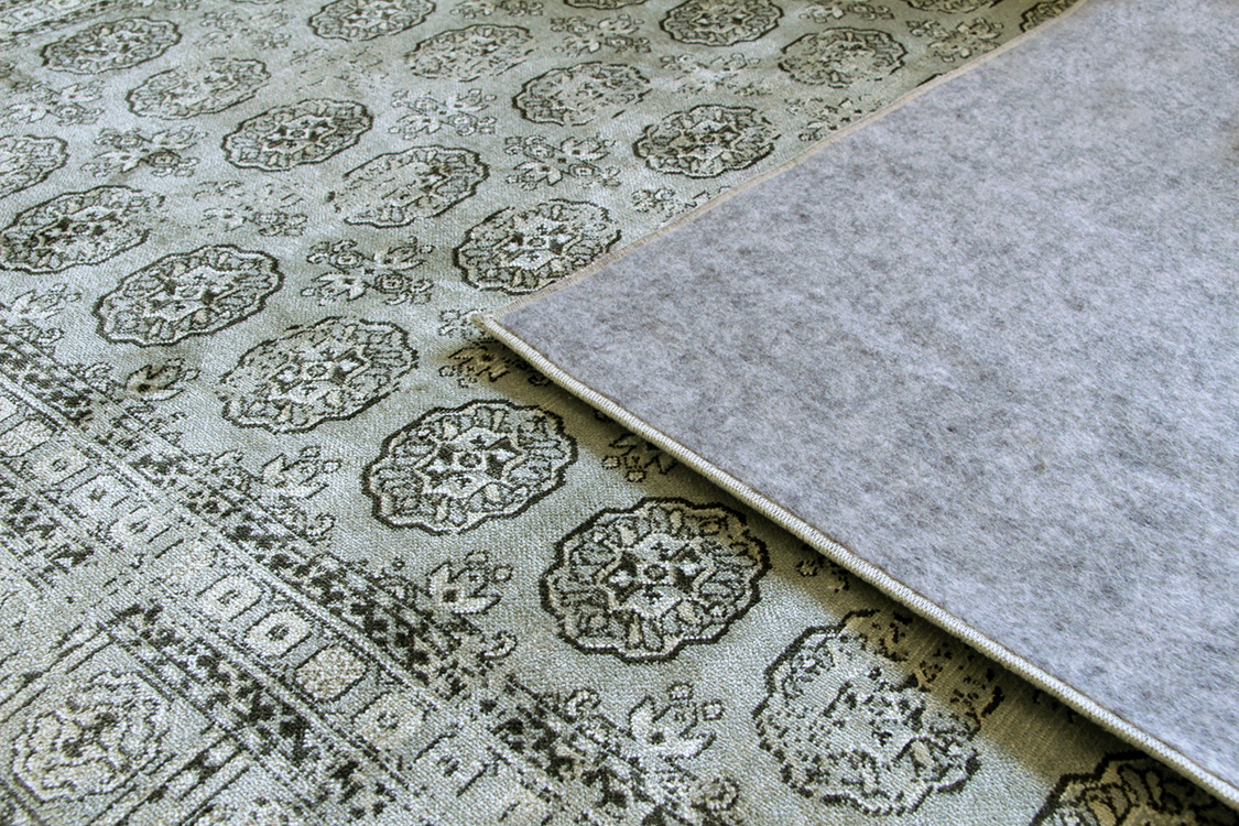 ブハラ Bukhara ベルギー製 モケット織りラグ　グレー