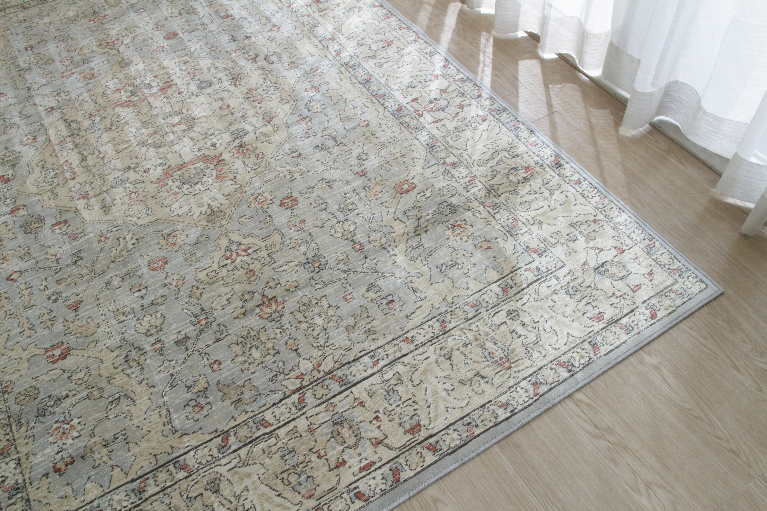 マシュハド Mashhad ベルギー製 モケット織りラグ　グレー