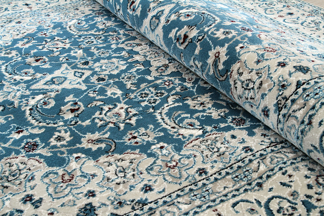 ナインデザイン Nain　ペルシャンテイストラグ ブルー